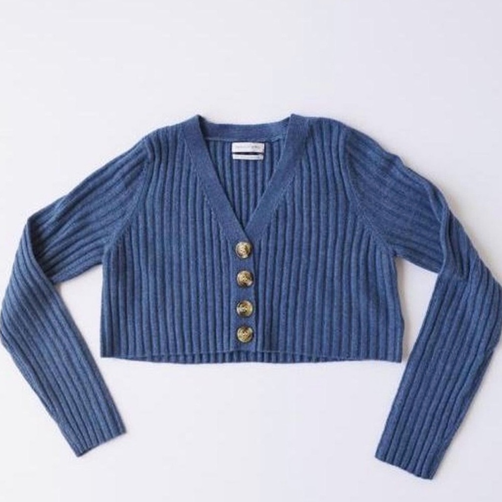 Urban Outfitters Blue Cropped Cardigan